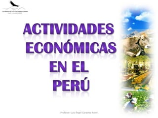 Actividades  Económicas En el  Perú 1 Profesor: Luis Ángel Garavito Aroní 