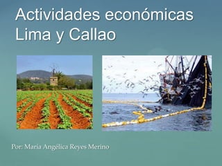 {
Actividades económicas
Lima y Callao
Por: María Angélica Reyes Merino
 