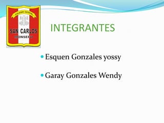 INTEGRANTES<br />Esquen Gonzales yossy<br />Garay Gonzales Wendy<br />