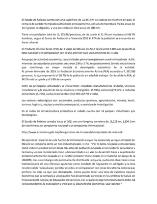 Actividades economicas del estado de méxico | DOCX