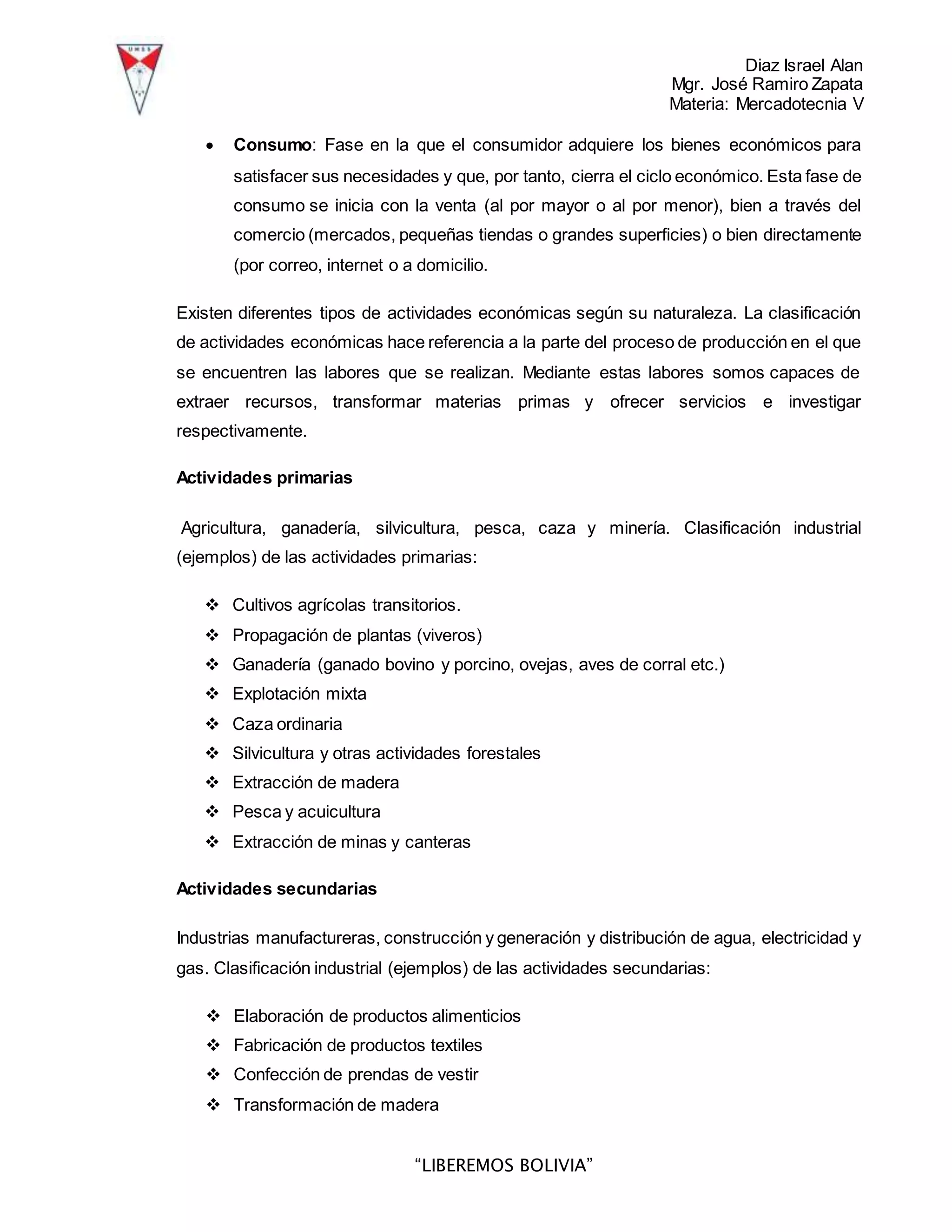 Actividades economicas en la sociedad | PDF