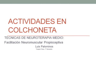 Actividades en colchoneta facilitación neuromuscular propioceptiva