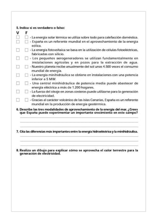 Actividades energias