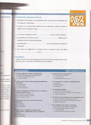 Actividade s estructura de la tierra