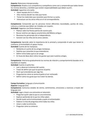 Actividades explorativas inicio de ciclo escolar