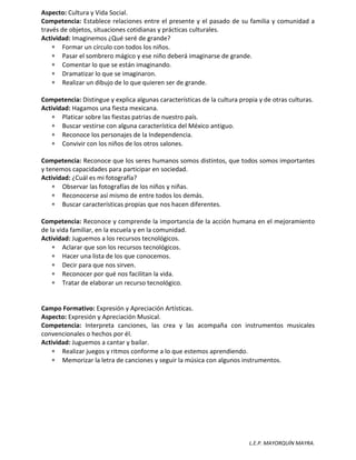 Actividades explorativas inicio de ciclo escolar