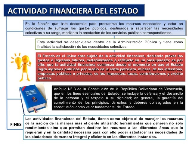 Actividades financieras del estado