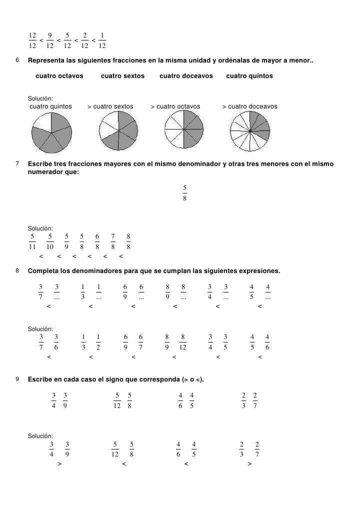 Actividades Fracciones Solucionario