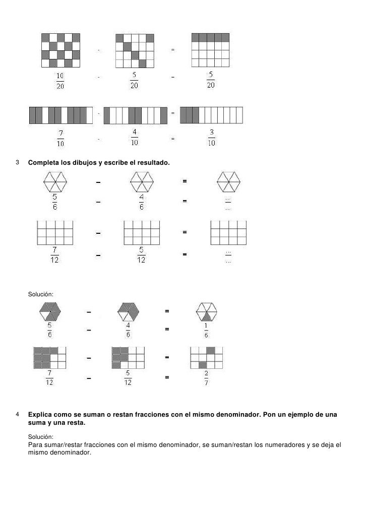 Actividades fracciones + solucionario Actividades fracciones + solucionario