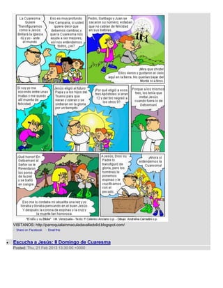 VISÍTANOS: http://parroquialainmaculadavalladolid.blogspot.com/



Escucha a Jesús: II Domingo de Cuaresma
Posted: Thu, 21 Feb 2013 13:30:00 +0000
 