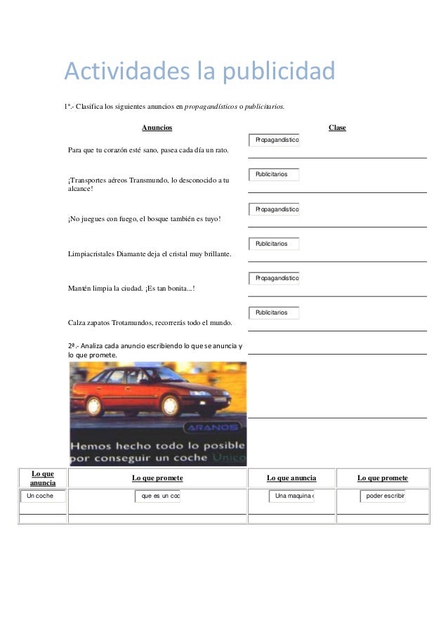 Actividades la publicidad