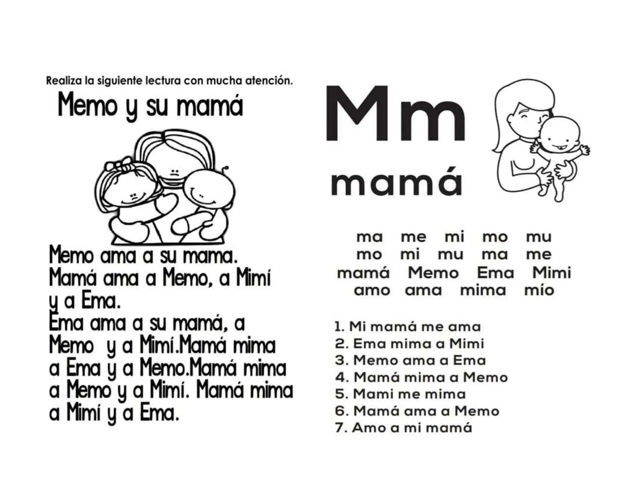 ACTIVIDADES CON LA PARA LETRA M PARA GRADO PRIMERO | DOCX