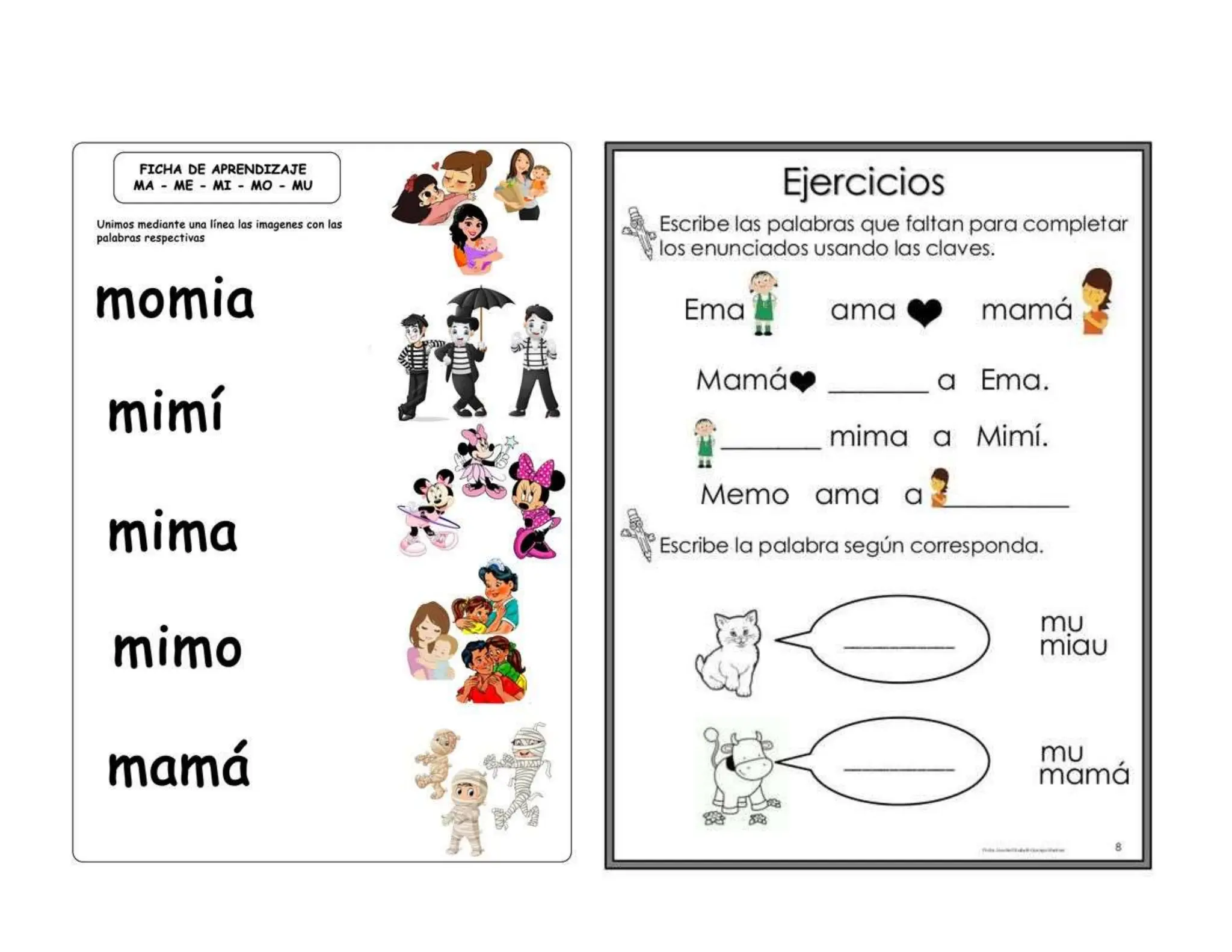 ACTIVIDADES CON LA PARA LETRA M PARA GRADO PRIMERO | DOCX