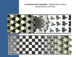 La estructura de la superficie – Metamorfosis, ciclos y
aproximaciones al infinito.
 