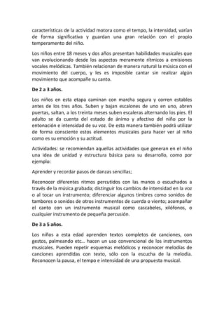 Actividades musicales 1