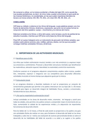 Actividades musicales 1