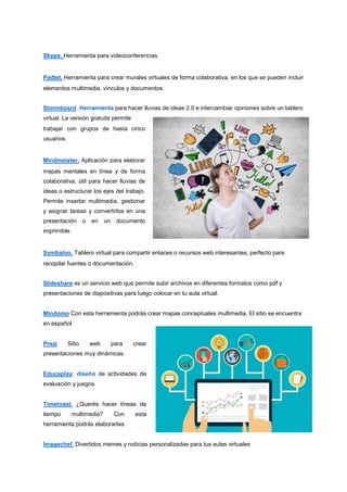 Actividades para aula virtual