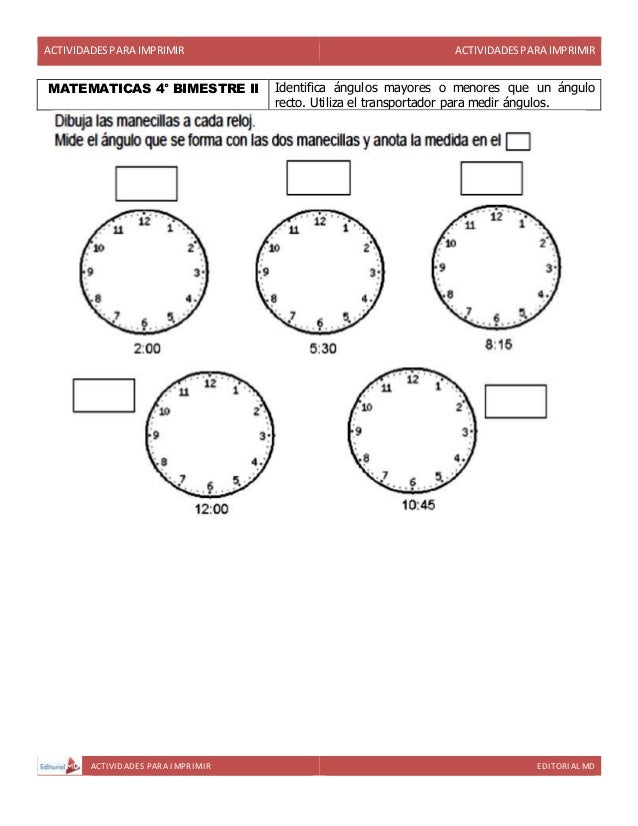 Actividades para Cuarto Grado de Primaria para Imprimir. Actividades para Cuarto Grado de Primaria para Imprimir.