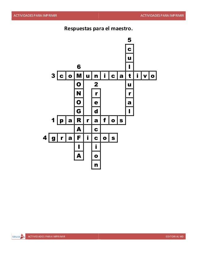 Actividades para Cuarto Grado de Primaria para Imprimir.