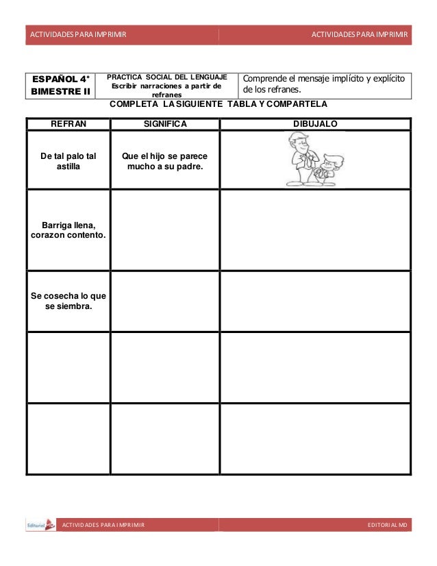 Actividades para Cuarto Grado de Primaria para Imprimir. Actividades para Cuarto Grado de Primaria para Imprimir.