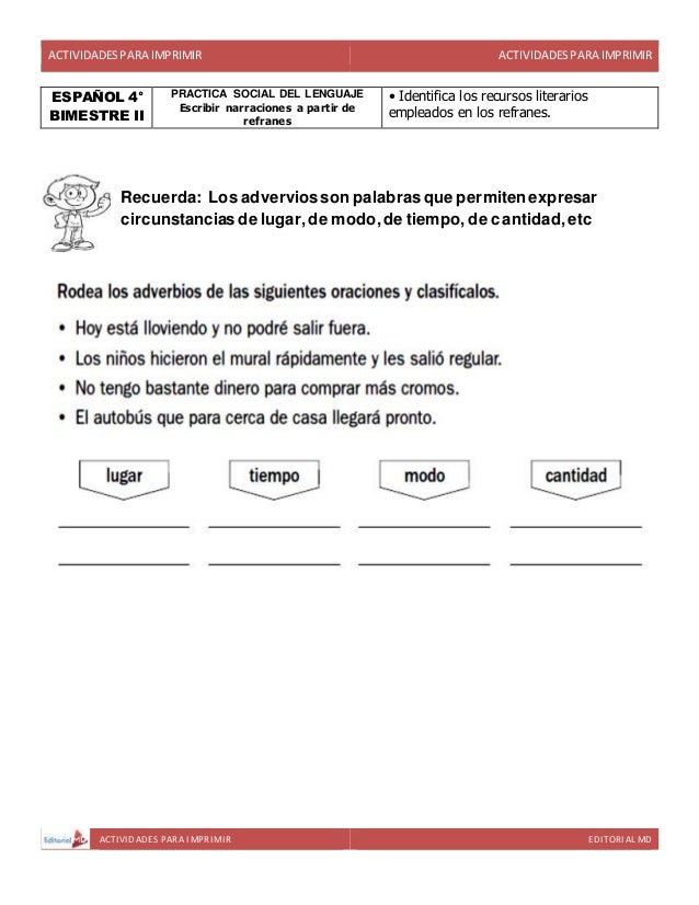 Actividades para Cuarto Grado de Primaria para Imprimir. Actividades para Cuarto Grado de Primaria para Imprimir.