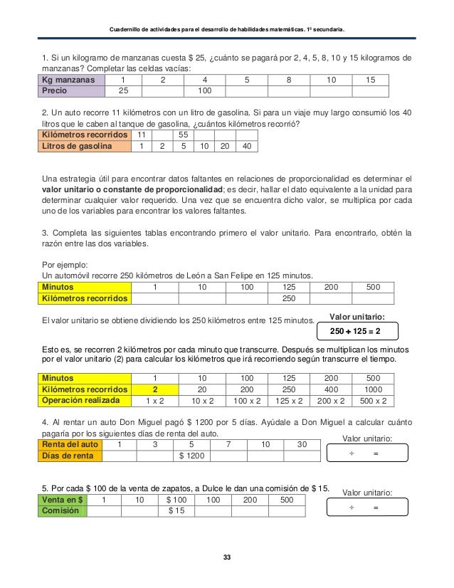 Actividades Para El Desarrollo De Habilidades Matematicas 1ergrado
