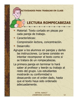 Actividades para la clase.
