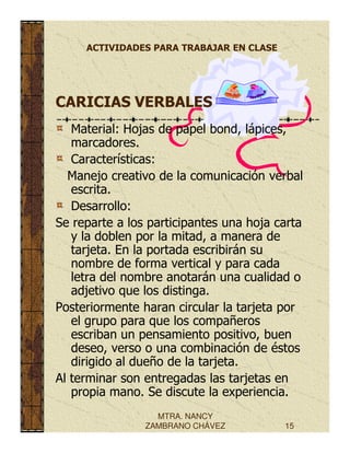 Actividades para la clase.