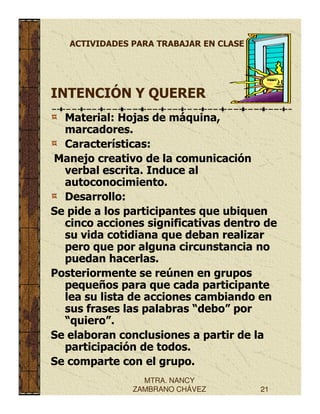 Actividades para la clase.