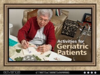 Activities for
Geriatric
Patients
Activities for
Geriatric
Patients
for Speech-Language Pathologists & Audiologists®
 