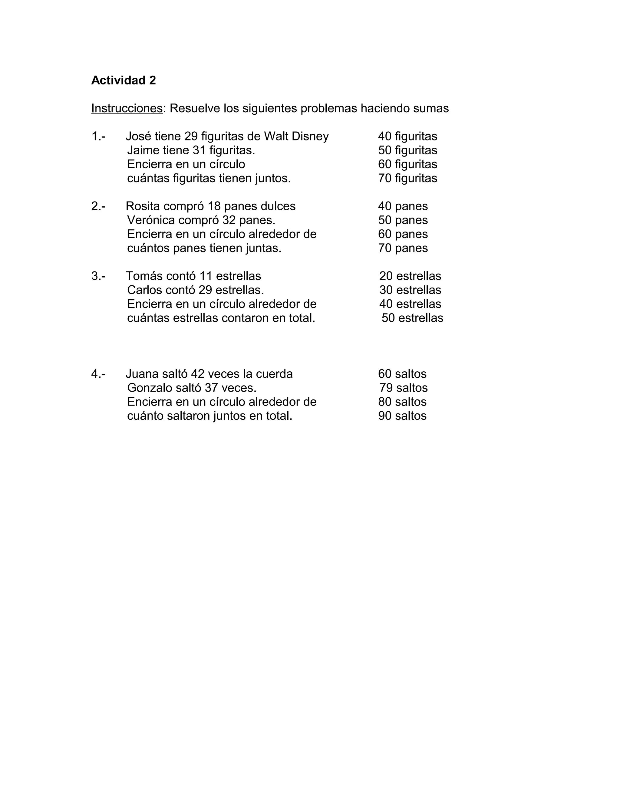 Actividades para segundo de primaria matematica | DOC