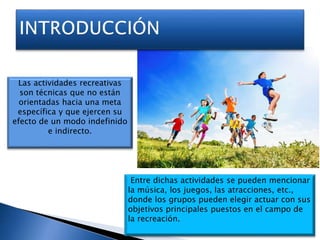 Metas Recreativas Actividades recreativas. mafer canelon | PPTX