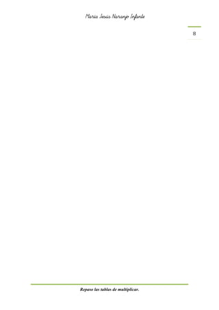 María Jesús Naranjo Infante
Repaso las tablas de multiplicar.
8
 