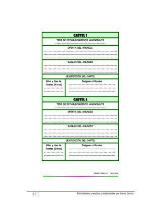 14   Actividades creadas y/adaptadas por Irene Lema
 