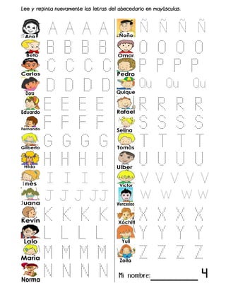 A A A A Ñ Ñ Ñ Ñ
B B B B O O O O
C C C C P P P P
D D D D Qu Qu Qu
E E E E R R R R
F F F F S S S S
G G G G T T T T
H H H H U U U U
I I I I V V V V V
J J J JJ W W W W
K K K K X X X X
L L L L Y Y Y Y
M M M M Z Z Z Z
N N N N ______ 4
 