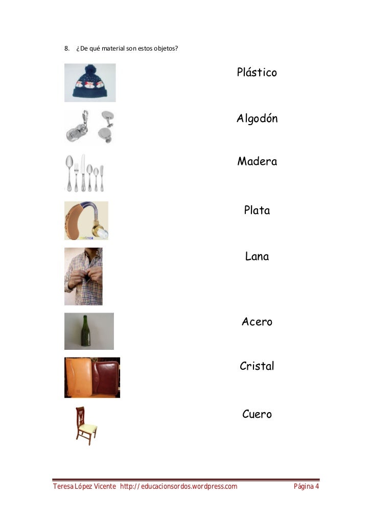Actividades tema materia 4º