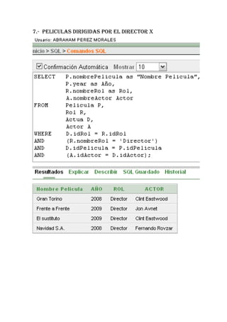 7.- PELICULAS DIRIGIDAS POR EL DIRECTOR X
 