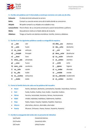 Actividades uso de la h | PDF
