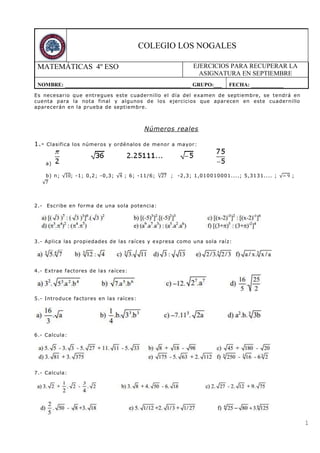 1
Es necesario que entregues este cuadernillo el día del examen de septiembre, se tendrá en
cuenta para la nota final y al...