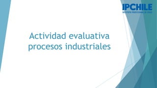 Actividad evaluativa
procesos industriales
 