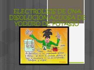 ELECTROLISIS DE UNA
DISOLUCIÓN ACUOSA DE
 YODURO DE POTASIO.
 