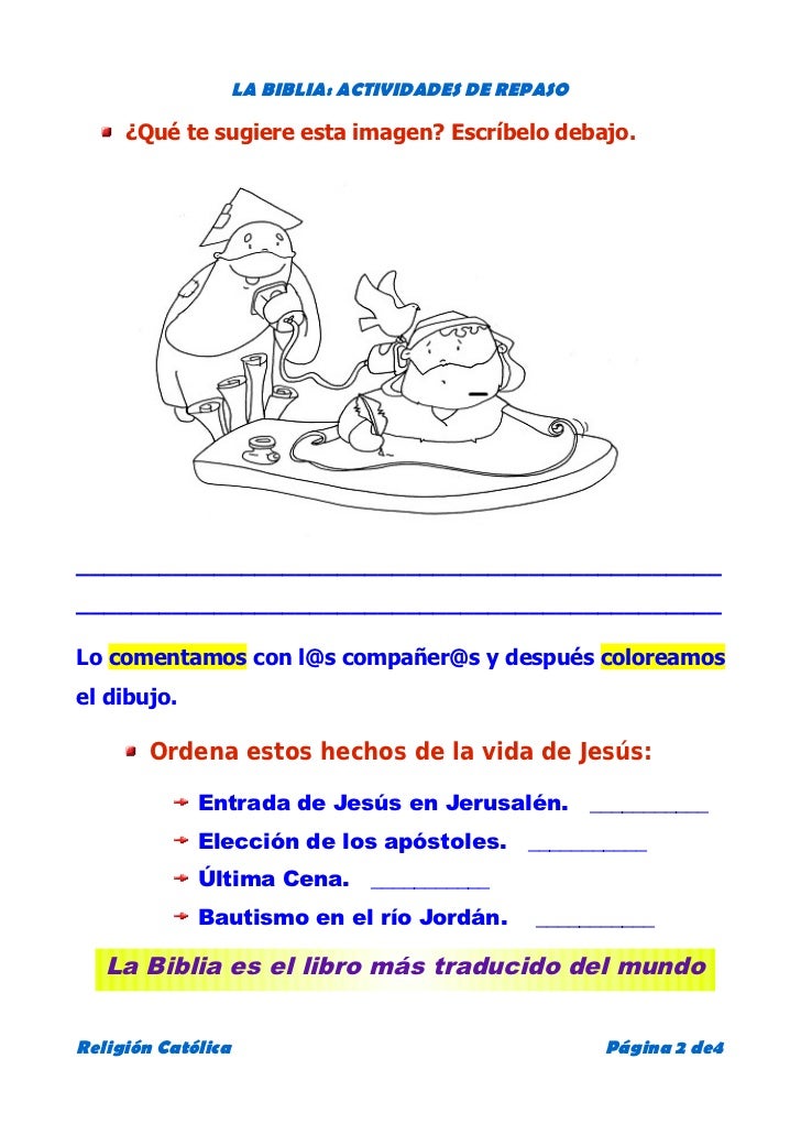 La Biblia: Actividades de repaso