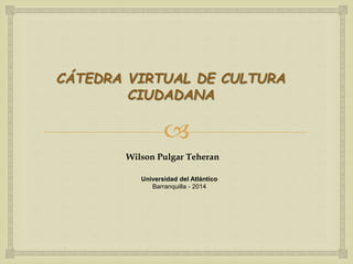 CÁTEDRA VIRTUAL DE CULTURA 
CIUDADANA 
 
Wilson Pulgar Teheran 
Universidad del Atlántico 
Barranquilla - 2014 
 