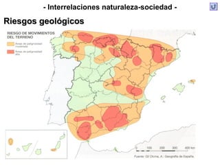 - Interrelaciones naturaleza-sociedad -
Riesgos geológicosRiesgos geológicos
 