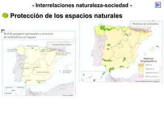 Protección de los espacios naturalesProtección de los espacios naturales
- Interrelaciones naturaleza-sociedad -
 