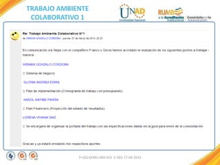 FI-GQ-GCMU-004-015 V. 001-17-04-2013
TRABAJO AMBIENTE
COLABORATIVO 1
 