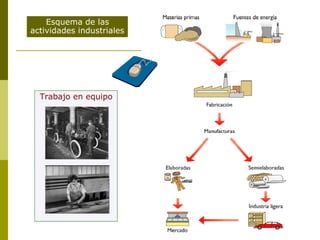 Esquema de las
actividades industriales
Trabajo en equipo
 