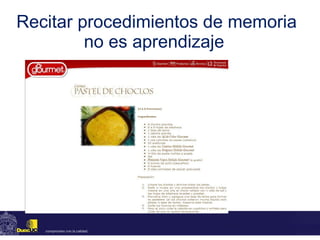 Recitar procedimientos de memoria no es aprendizaje  