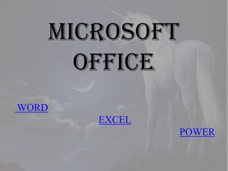 MICROSOFT
         OFFICE
WORD
          EXCEL
                  POWER
 