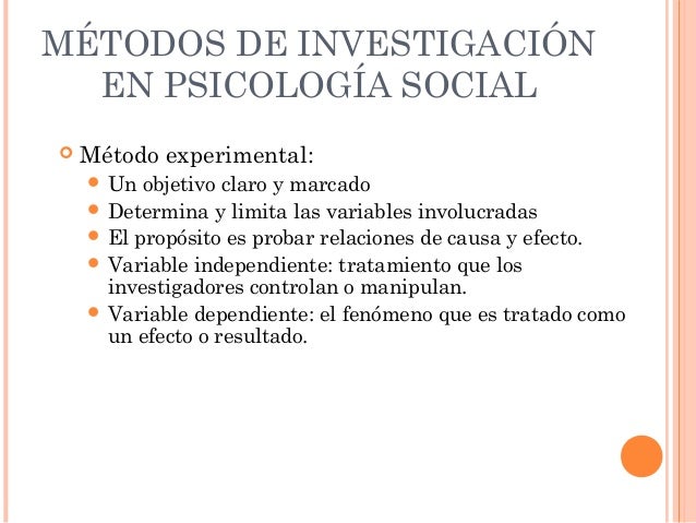 Metodos De Investigacion Aplicados En La Psicologia